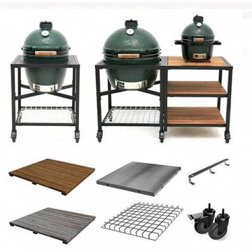 Керамический гриль  Big Green Egg XL на модульной подставке в комбинации со шкафом – фотография 2