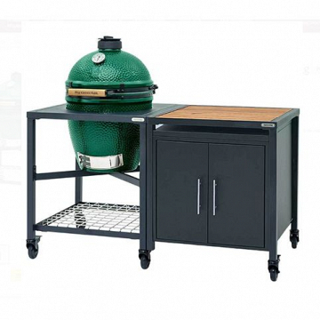 Керамический гриль  Big Green Egg XL на модульной подставке в комбинации со шкафом – фотография 1