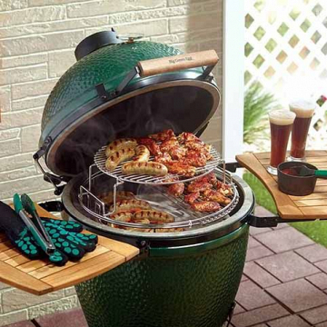 Керамический гриль  Big Green Egg L с ножками и столиками – фотография 2